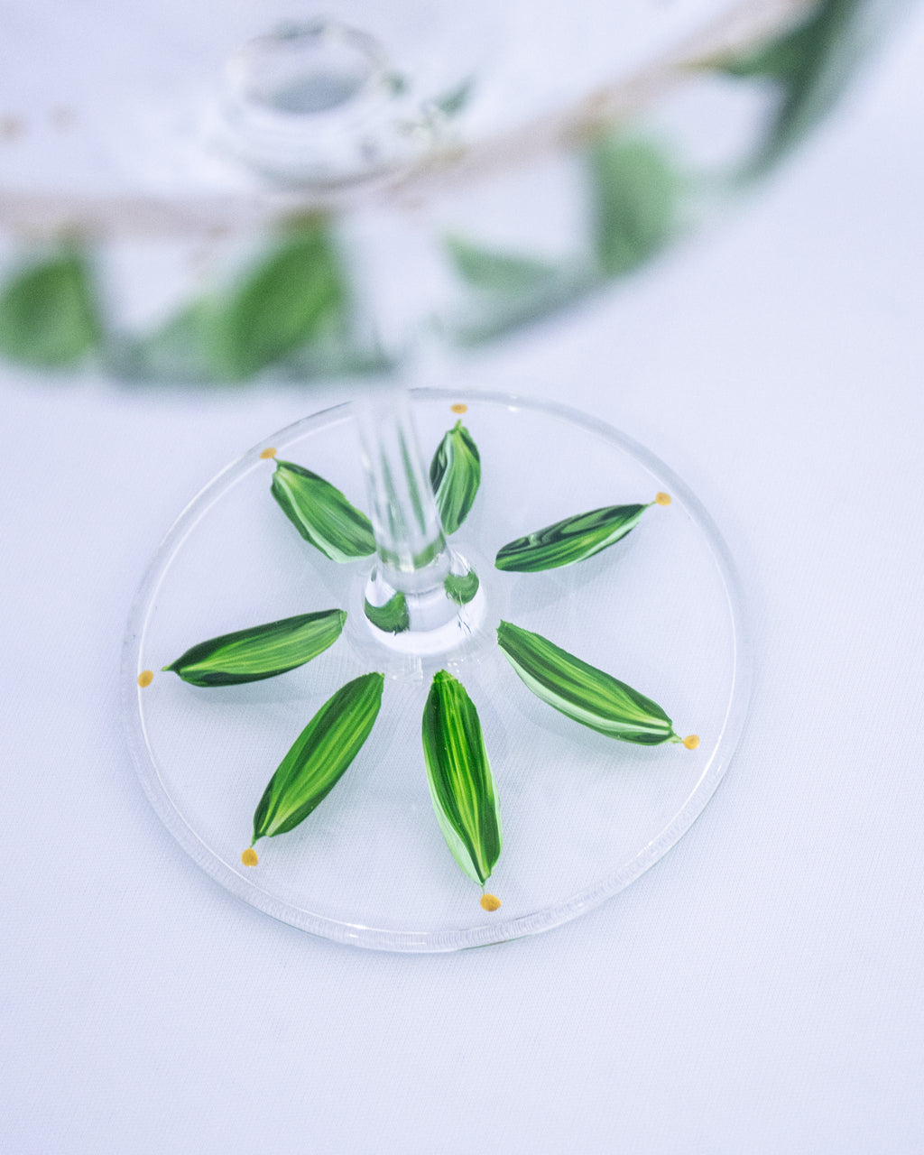 Kit Duas Taças De Espumante Plumas Verde