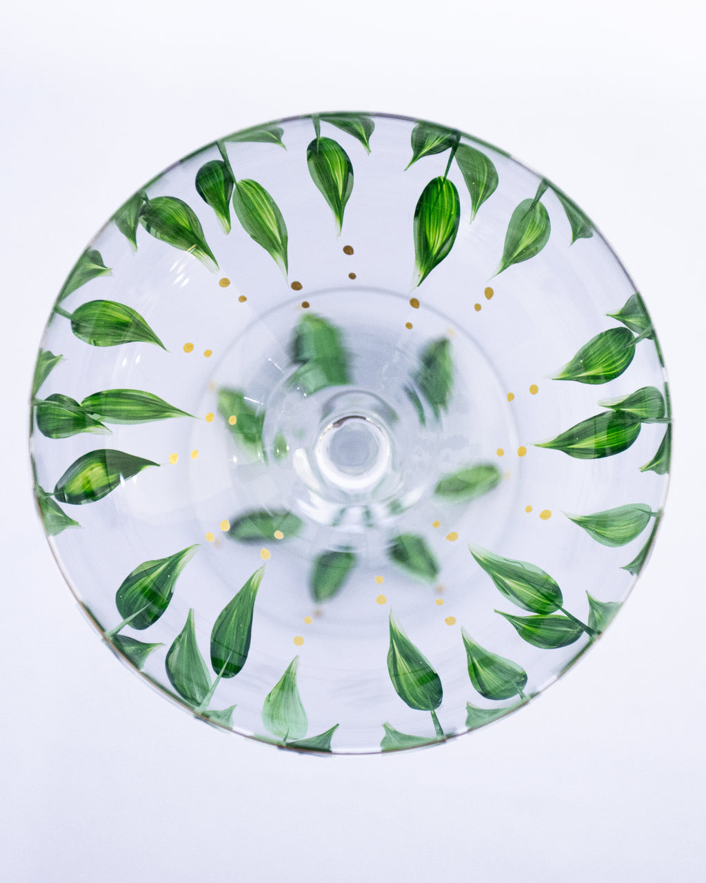 Kit Duas Taças De Espumante Plumas Verde