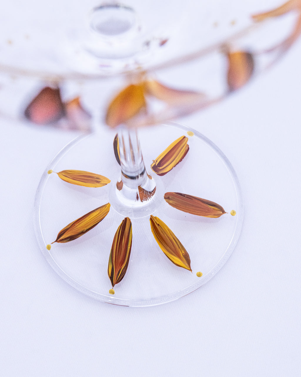 Kit Duas Taças De Espumante Plumas Amarelo