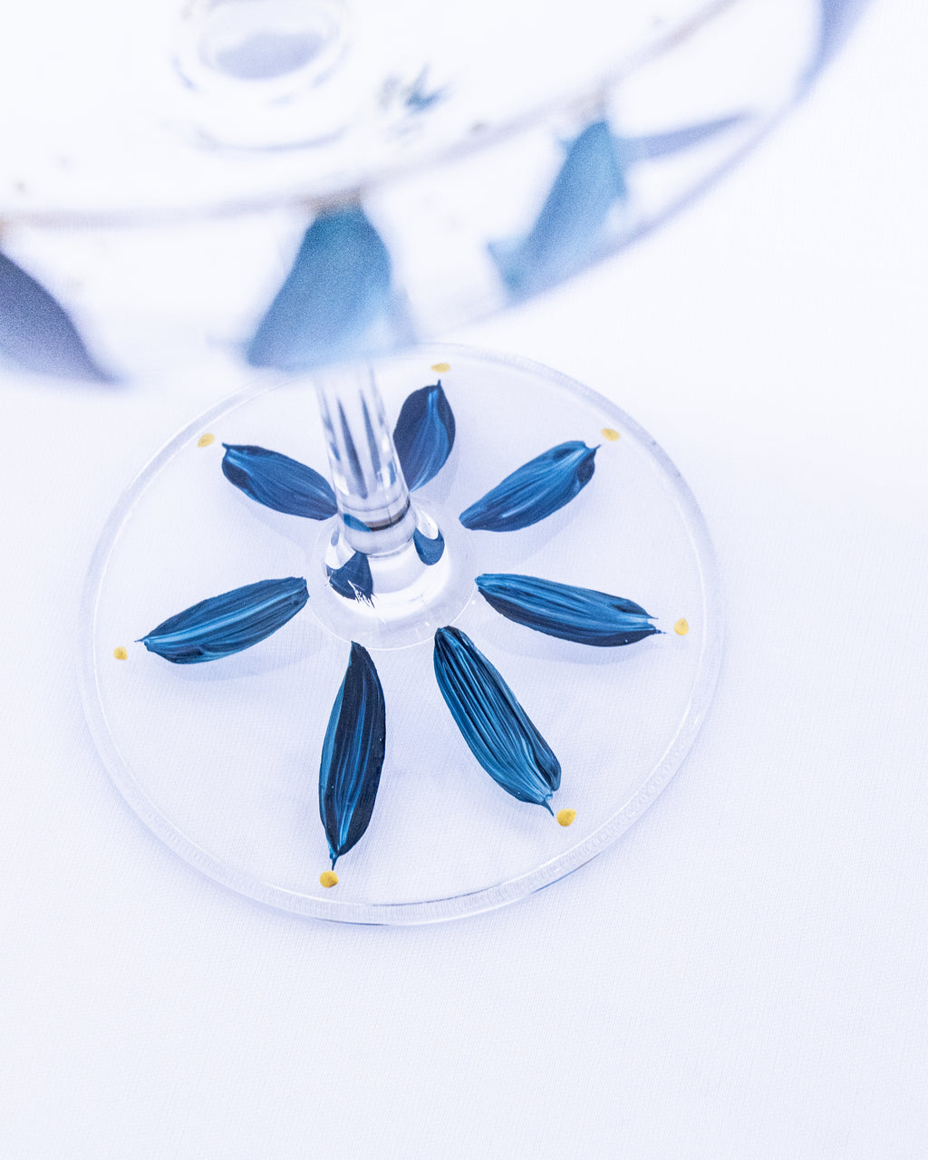 Kit Duas Taças De Espumante Plumas Azul