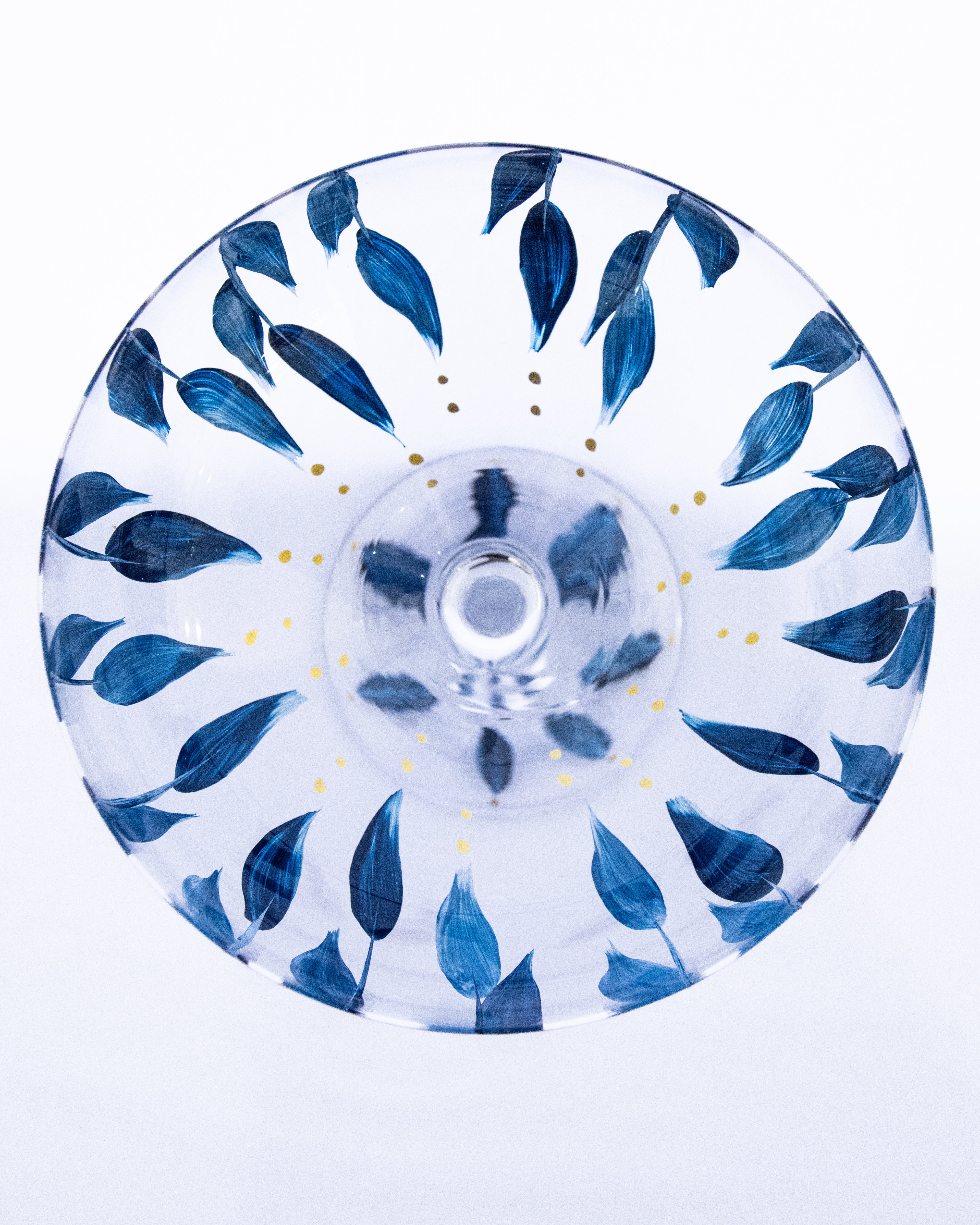 Kit Duas Taças De Espumante Plumas Azul