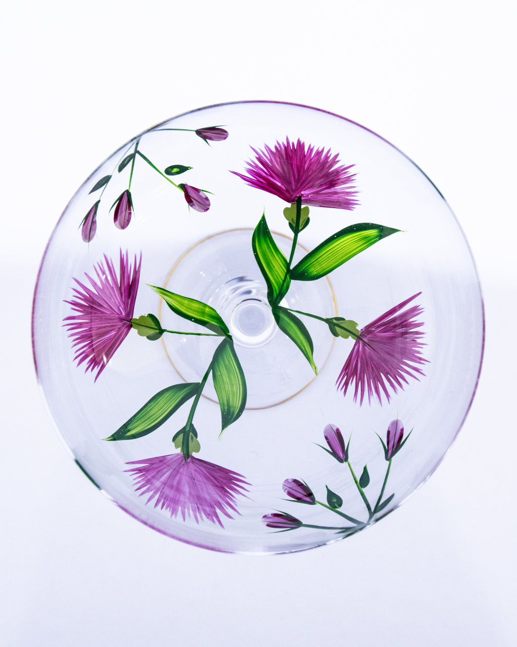 Kit Duas Taças De Espumante Flores de Cardo