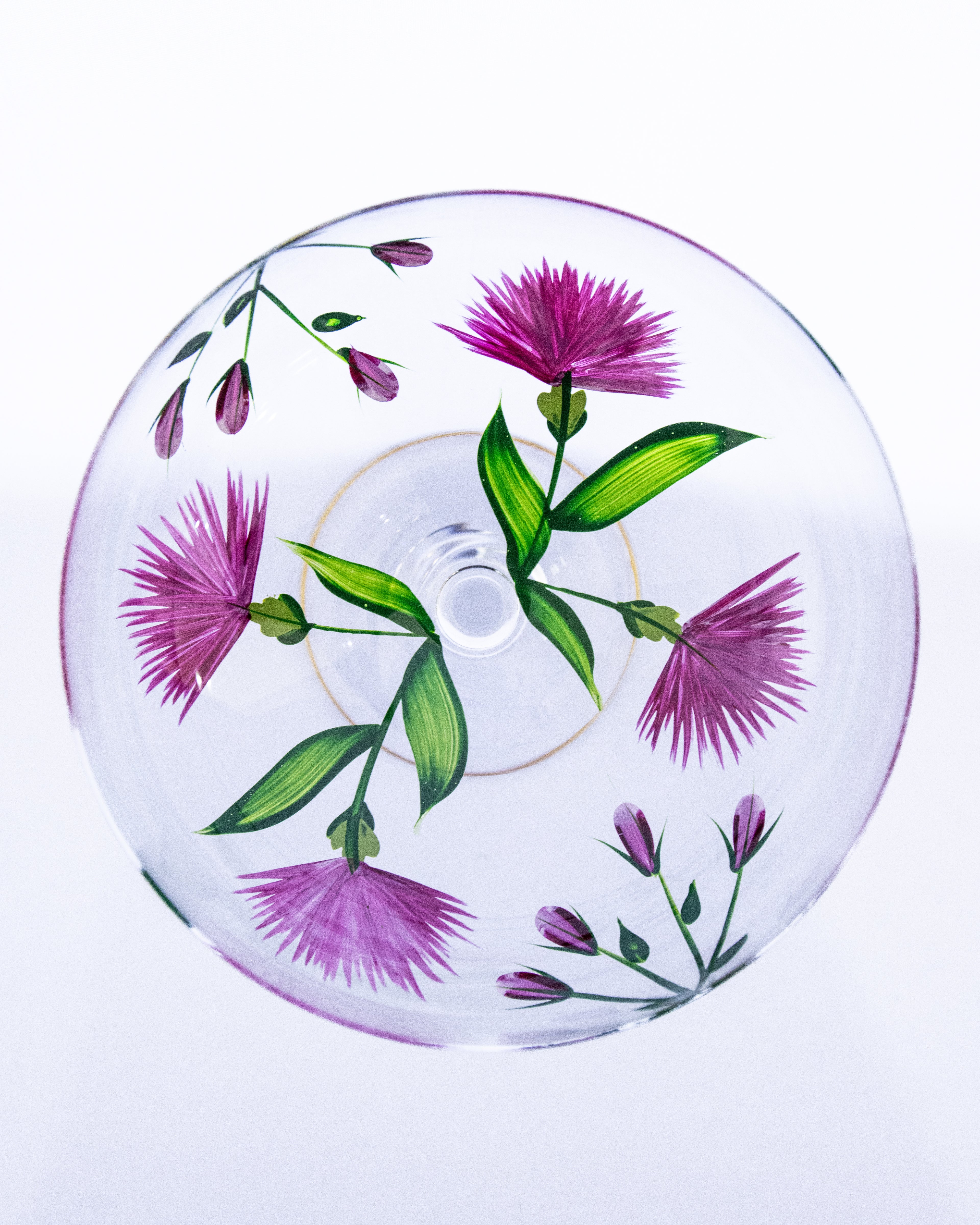Kit Duas Taças De Espumante Flores de Cardo