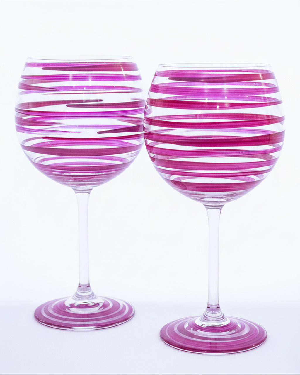 Kit Duas Taças de Gin Listras Rosa