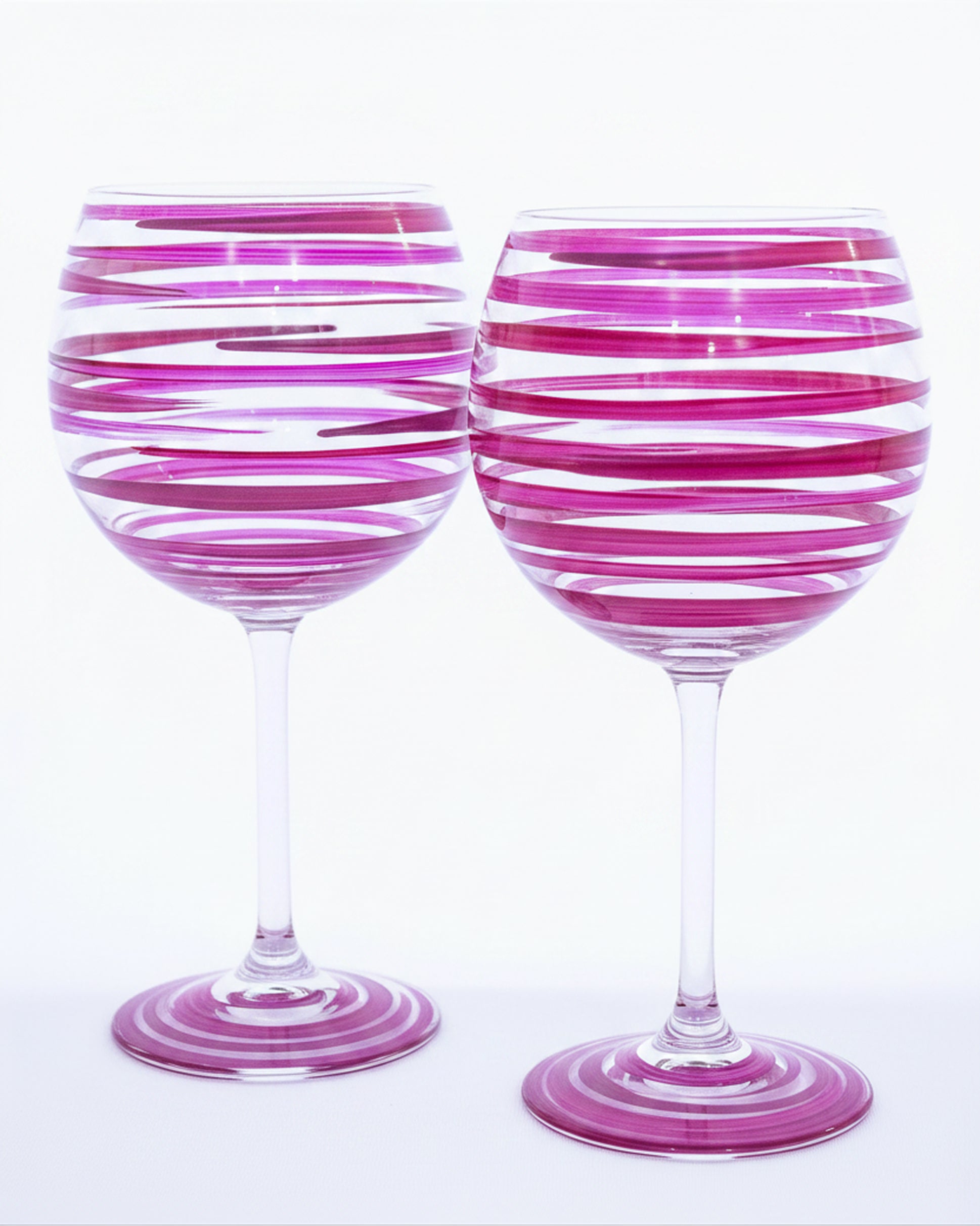 Kit Duas Taças de Gin Listras Rosa