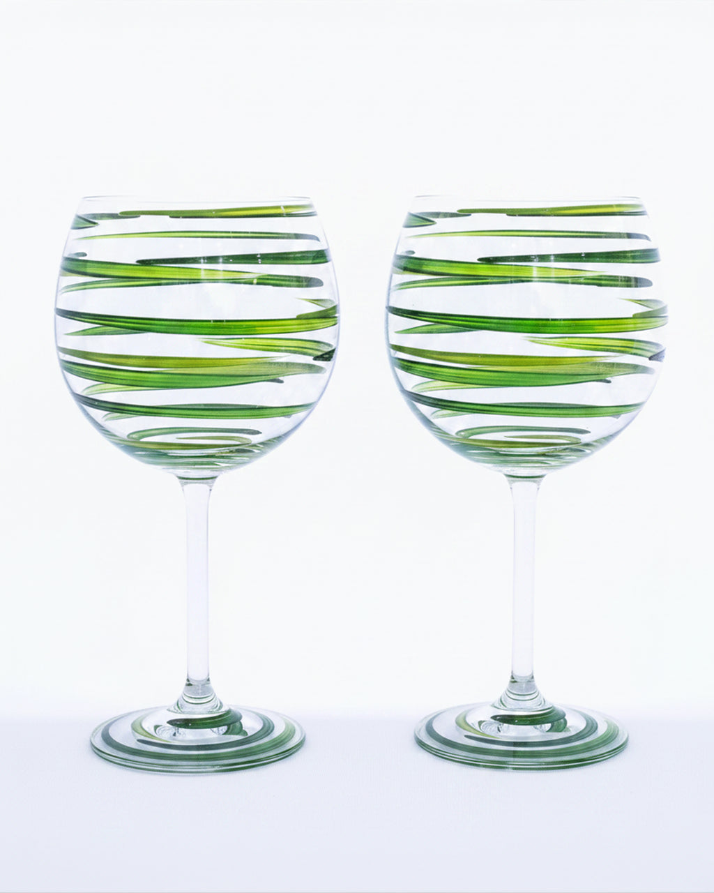 Kit Duas Taças de Gin Listras Verde