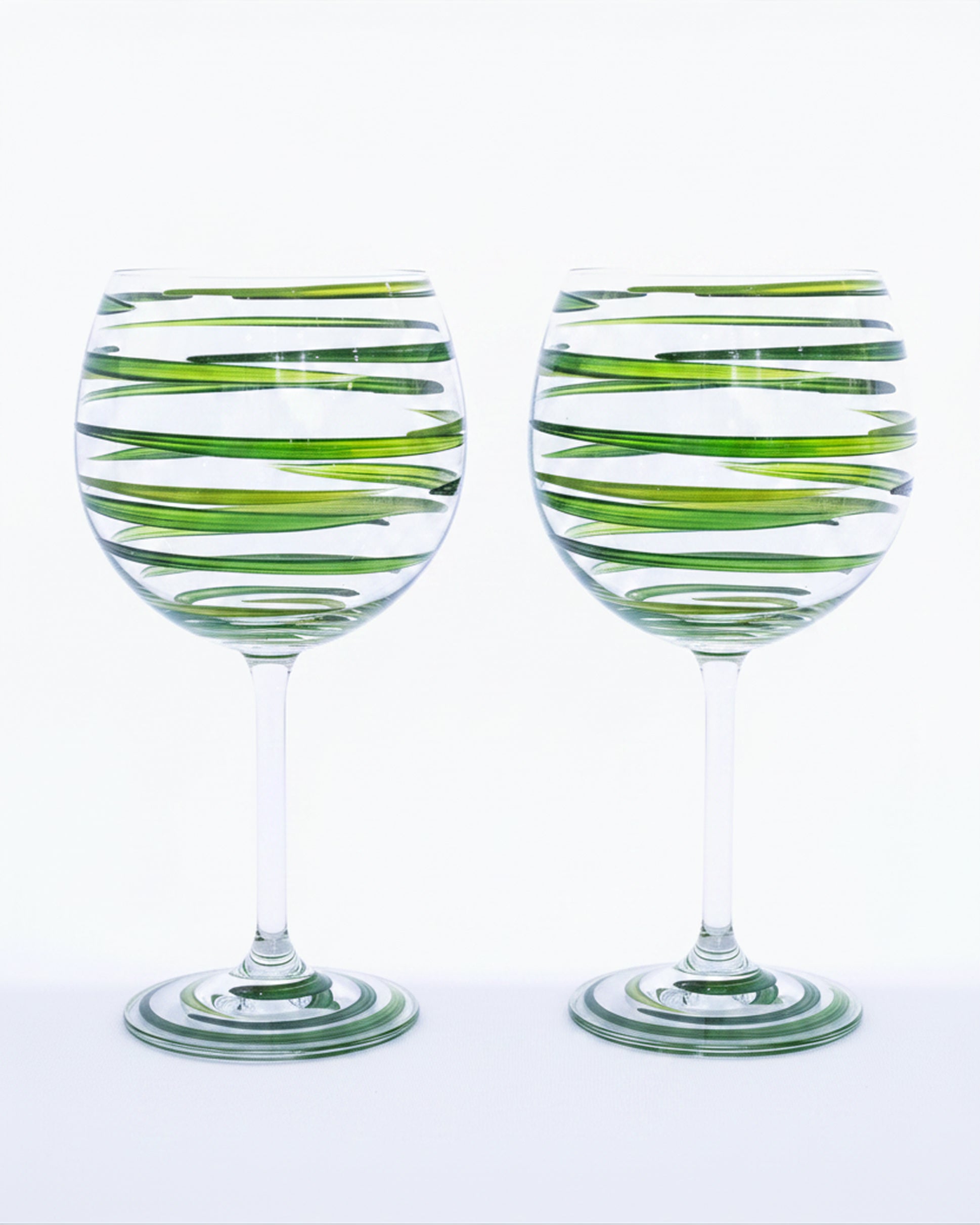 Kit Duas Taças de Gin Listras Verde
