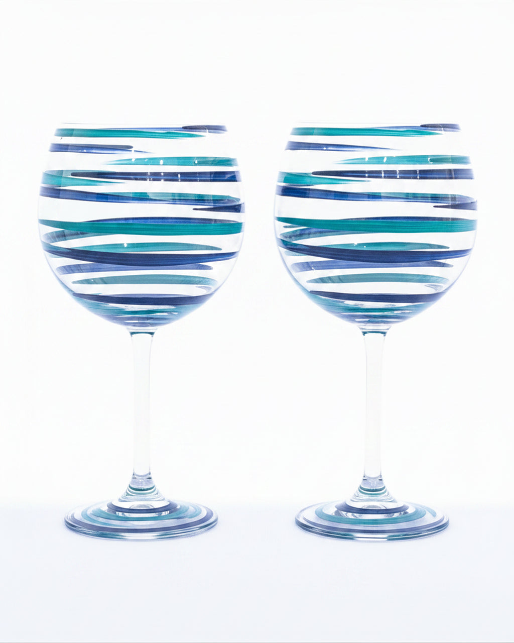 Kit Duas Taças de Gin Listras Azul