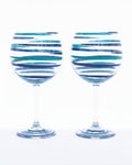 Kit Duas Taças de Gin Listras Azul