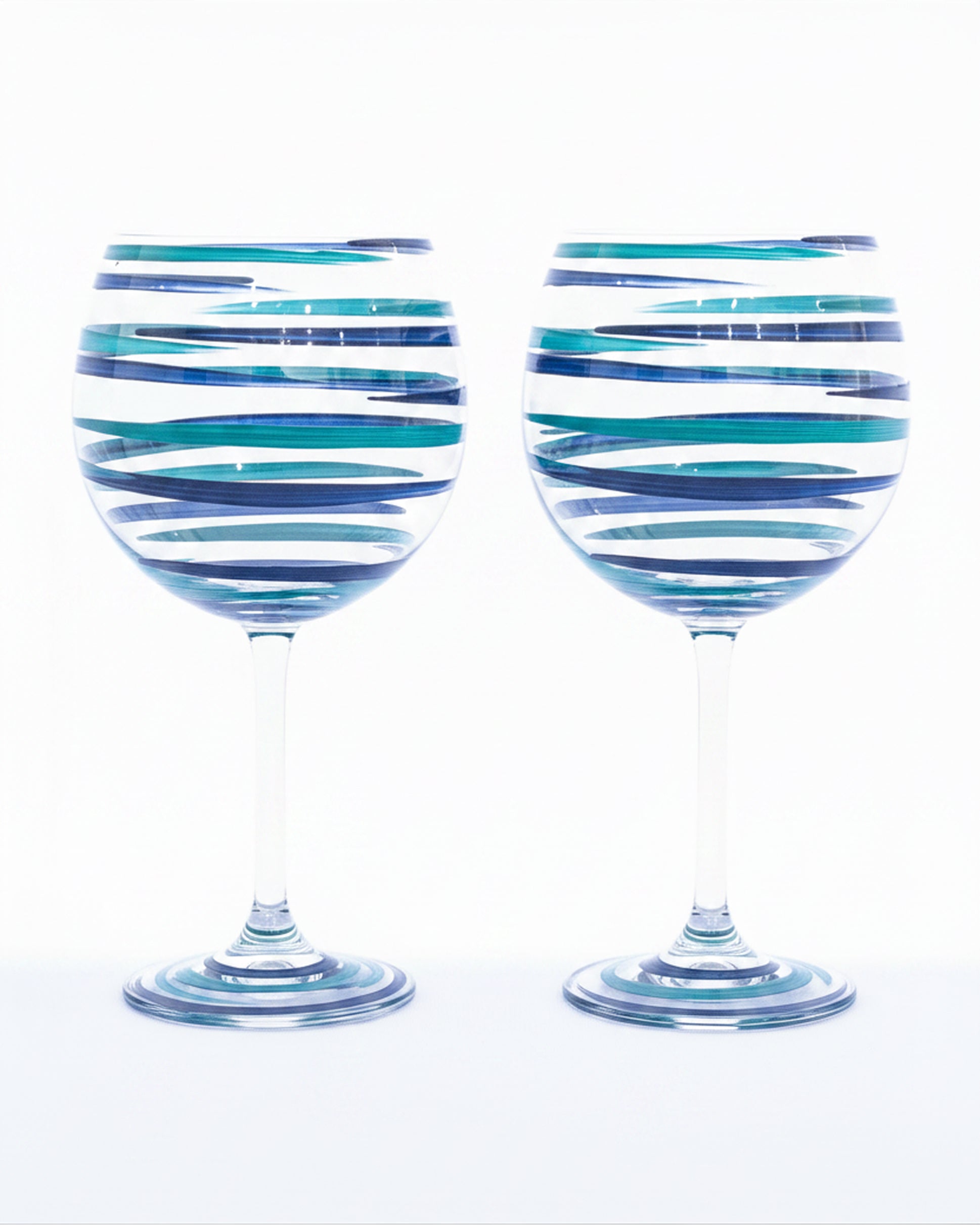 Kit Duas Taças de Gin Listras Azul