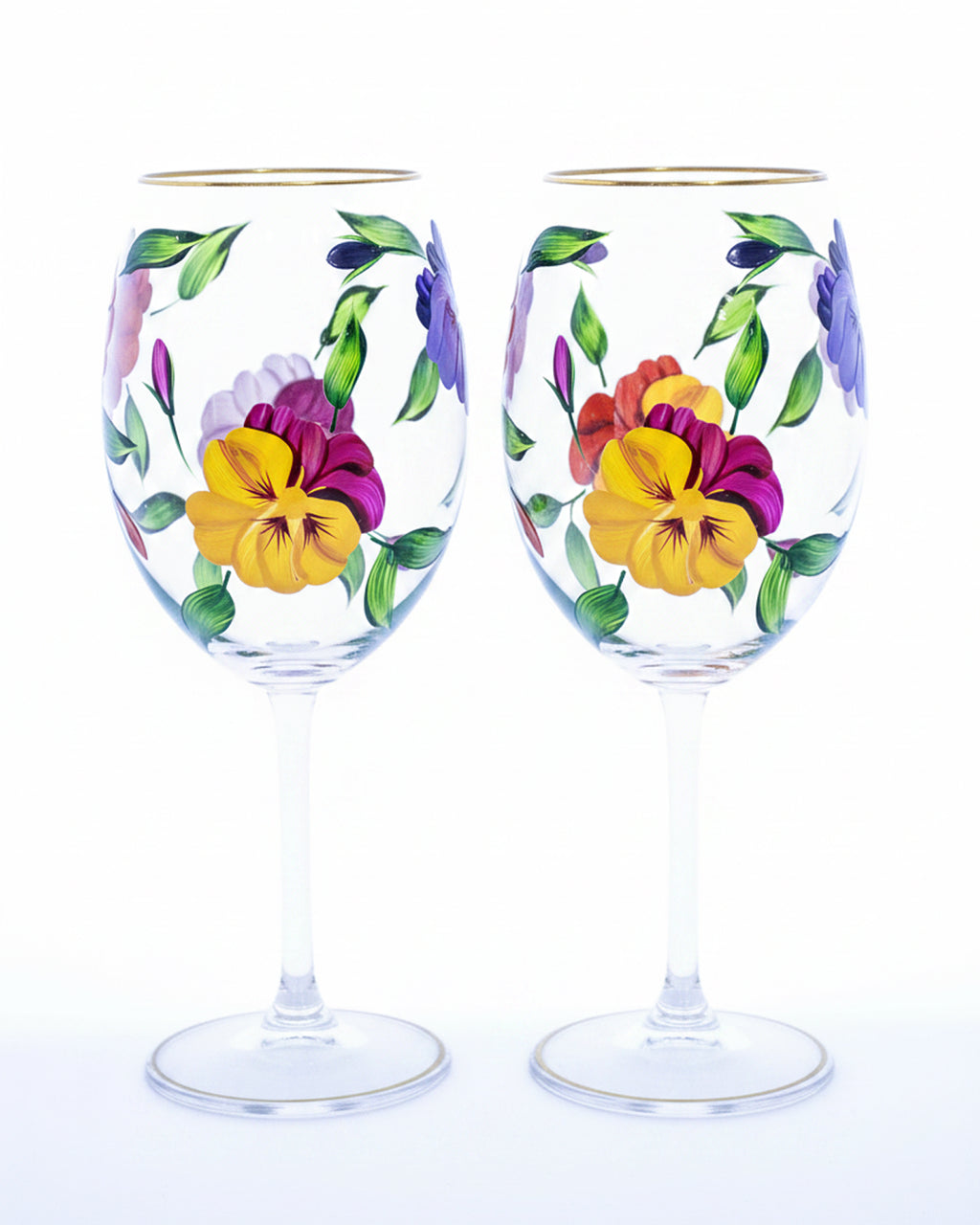 Kit Duas Taças de Vinho Amor Perfeito