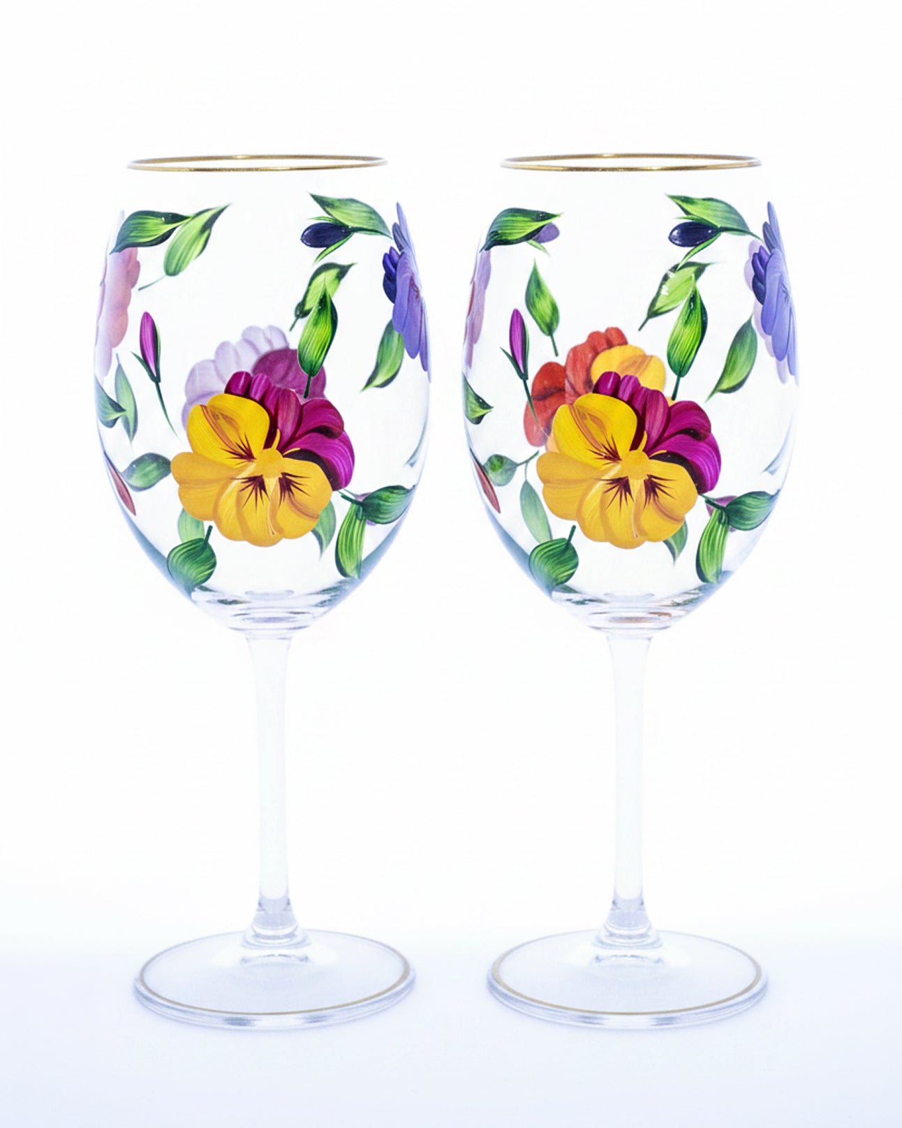 Kit Duas Taças de Vinho Amor Perfeito