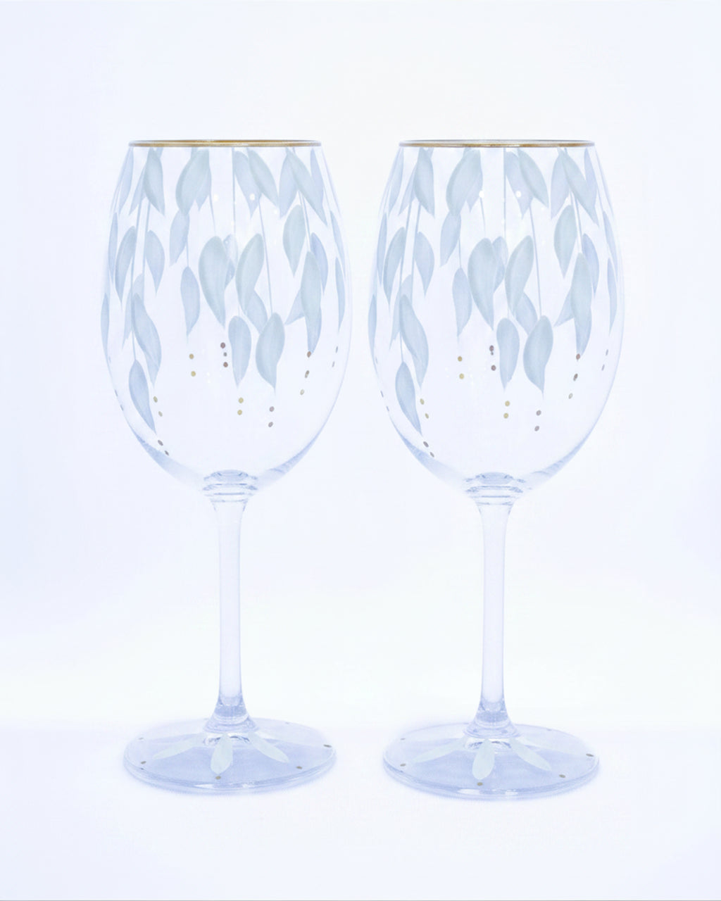 Kit Duas Taças de Vinho Plumas Branco