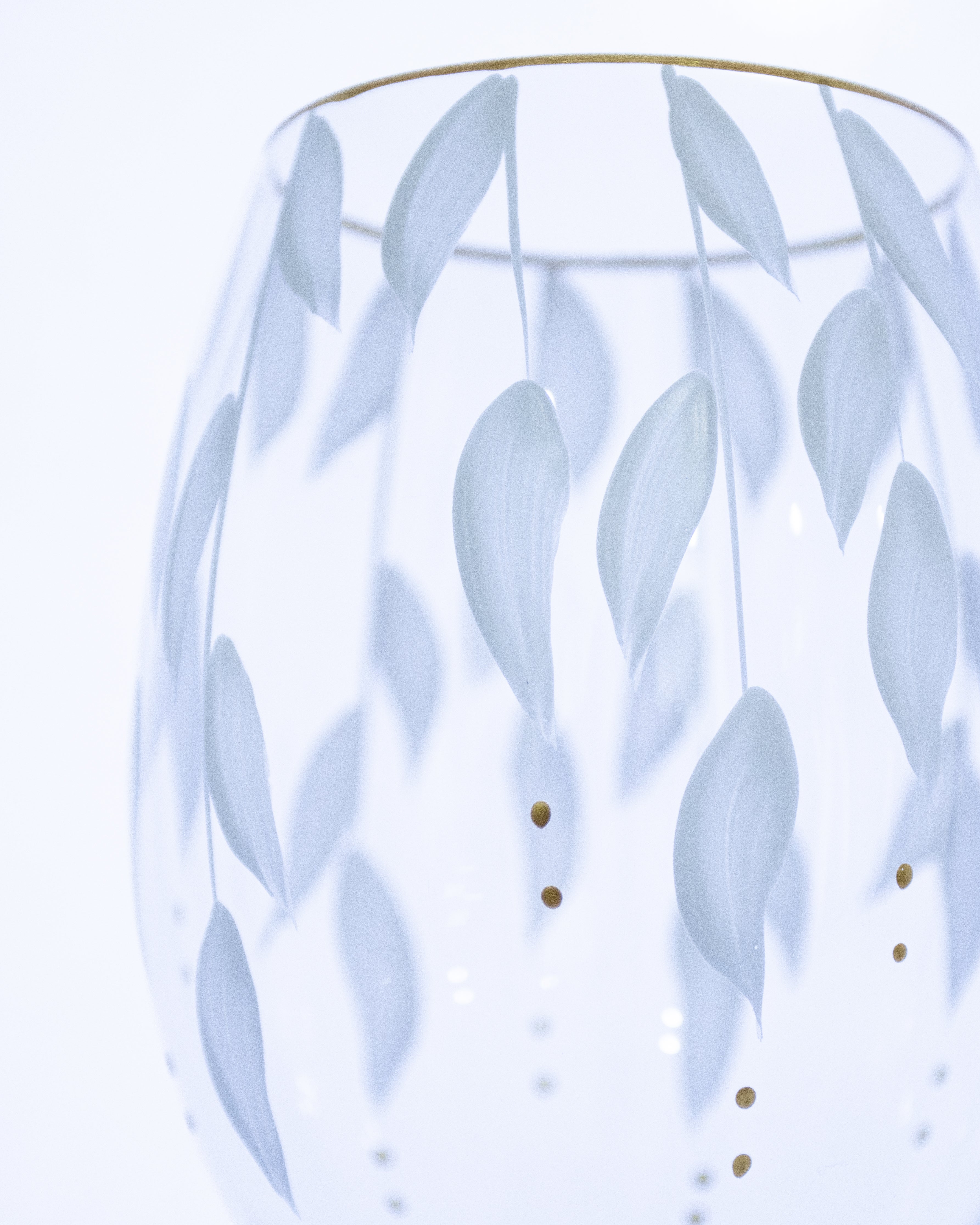 Kit Duas Taças de Vinho Plumas Branco