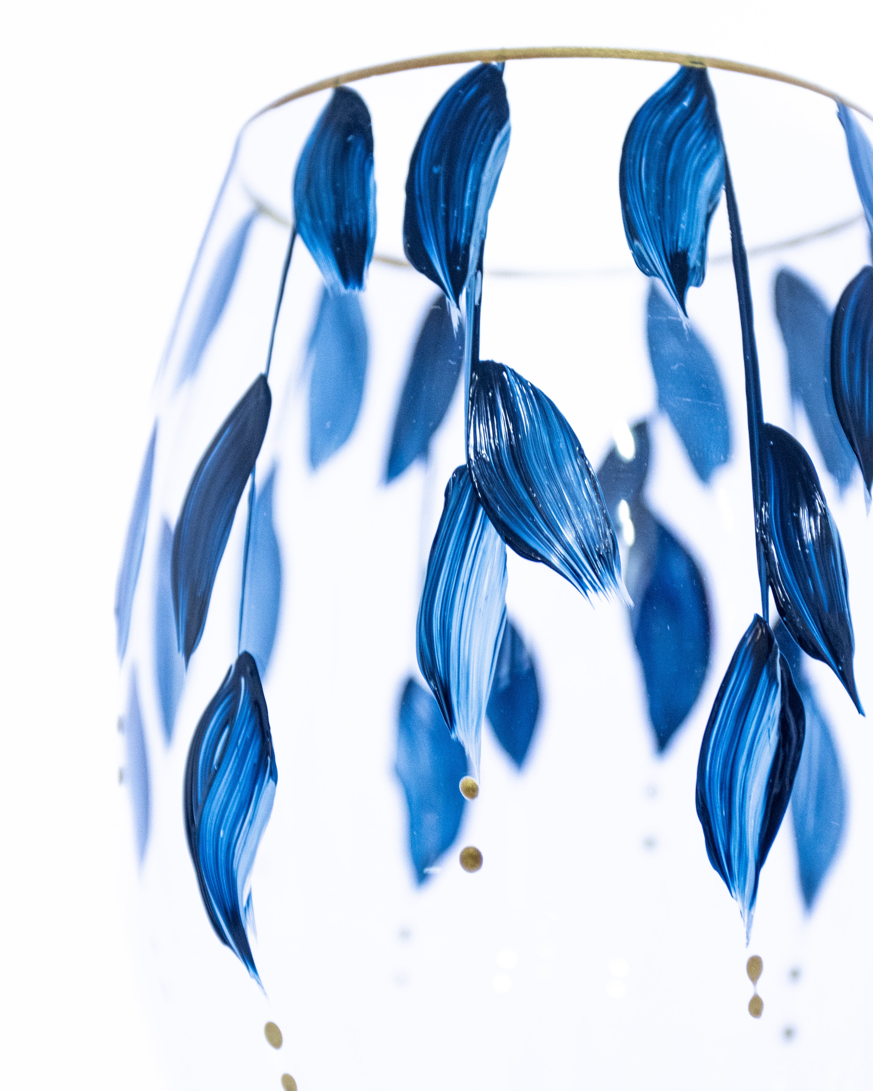 Kit Duas Taças de Vinho Plumas Azul
