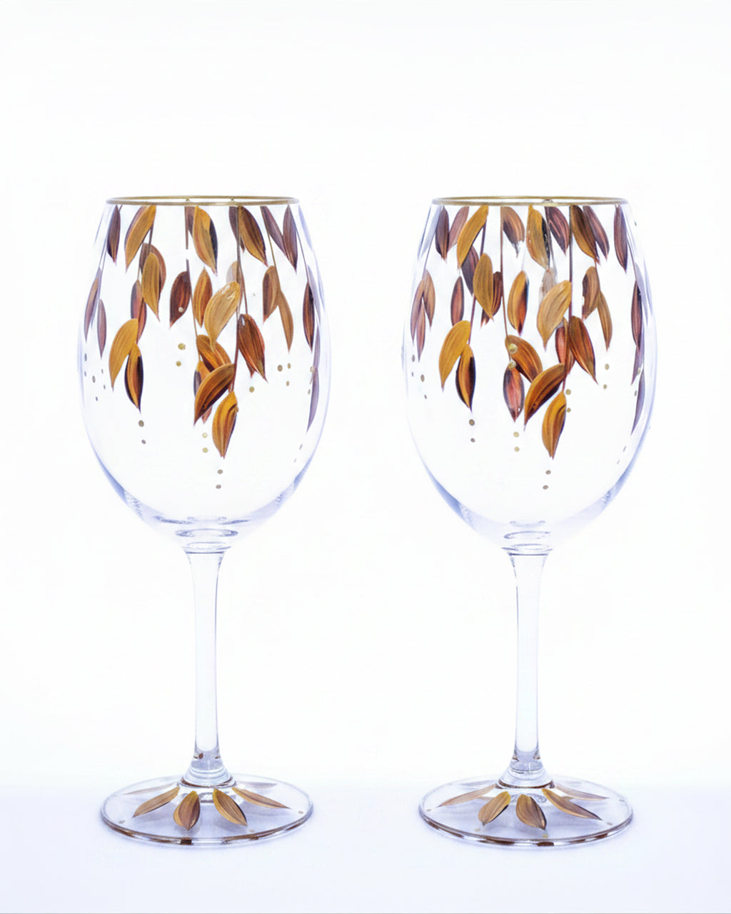 Kit Duas Taças de Vinho Plumas Amarelo