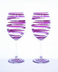 Kit Duas Taças de Vinho Listras Rosa