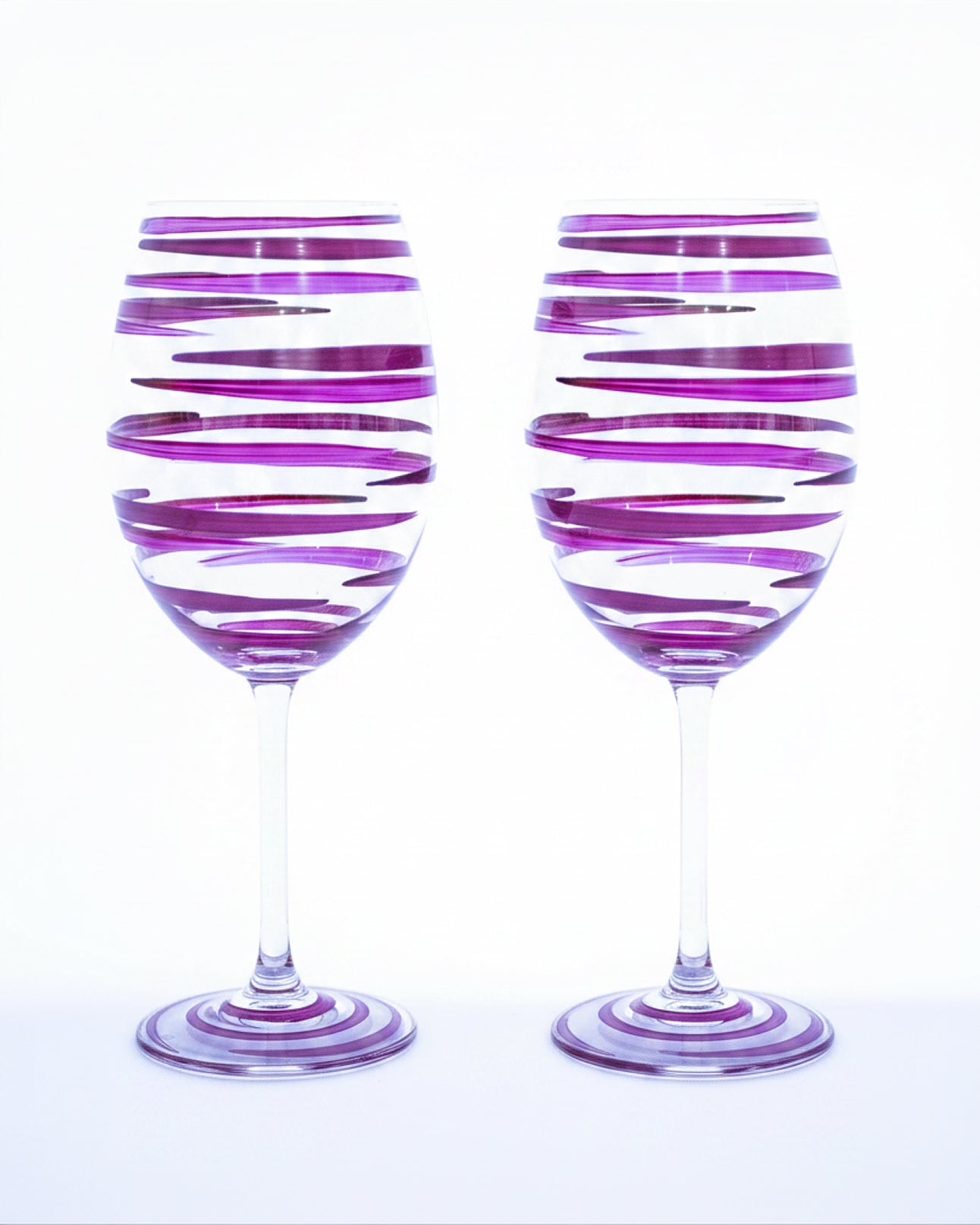 Kit Duas Taças de Vinho Listras Rosa