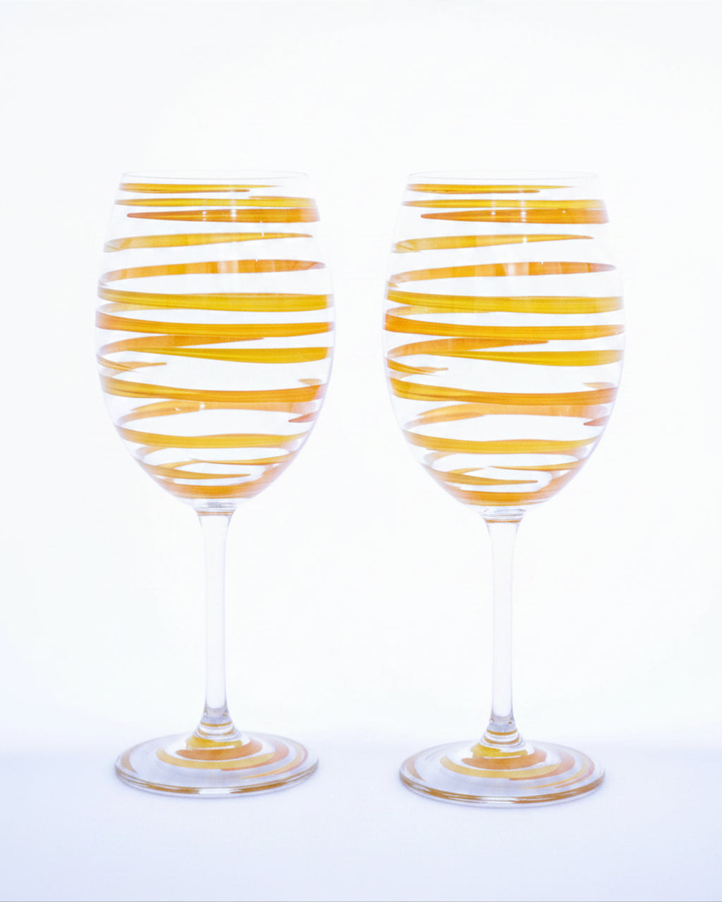 Kit Duas Taças de Vinho Listras Laranja