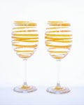 Kit Duas Taças de Vinho Listras Laranja