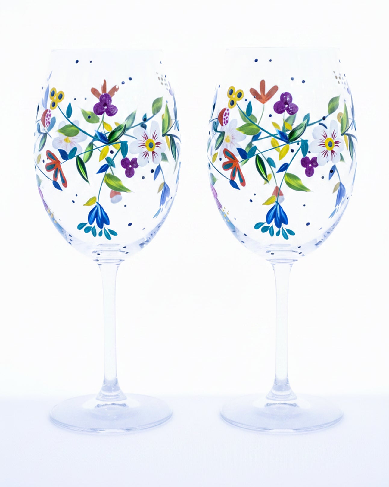 Kit Duas Taças de Vinho Dança das flores