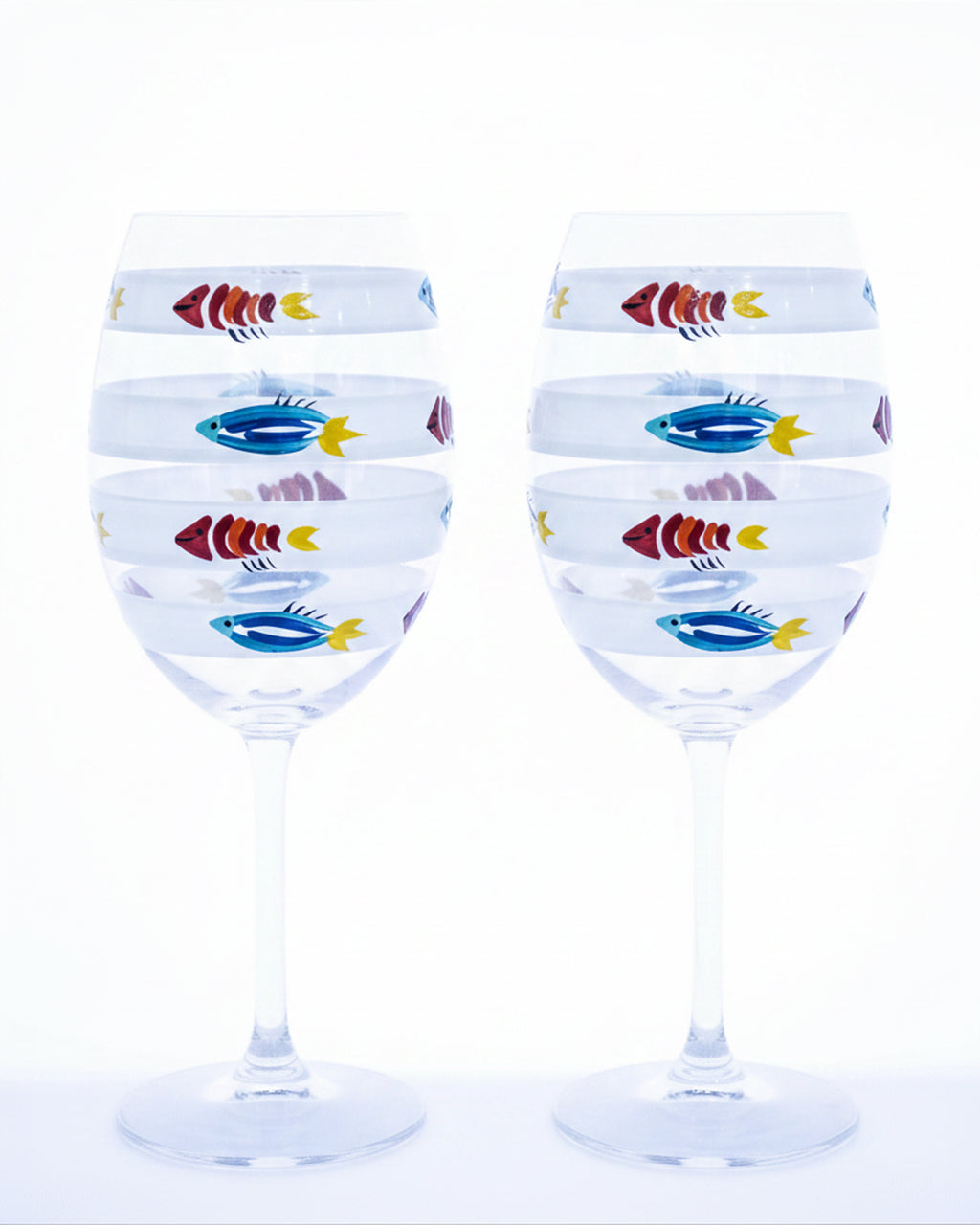Kit Duas Taças de Vinho Peixinhos