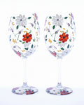 Kit Duas Taças de Vinho Flores do Campo