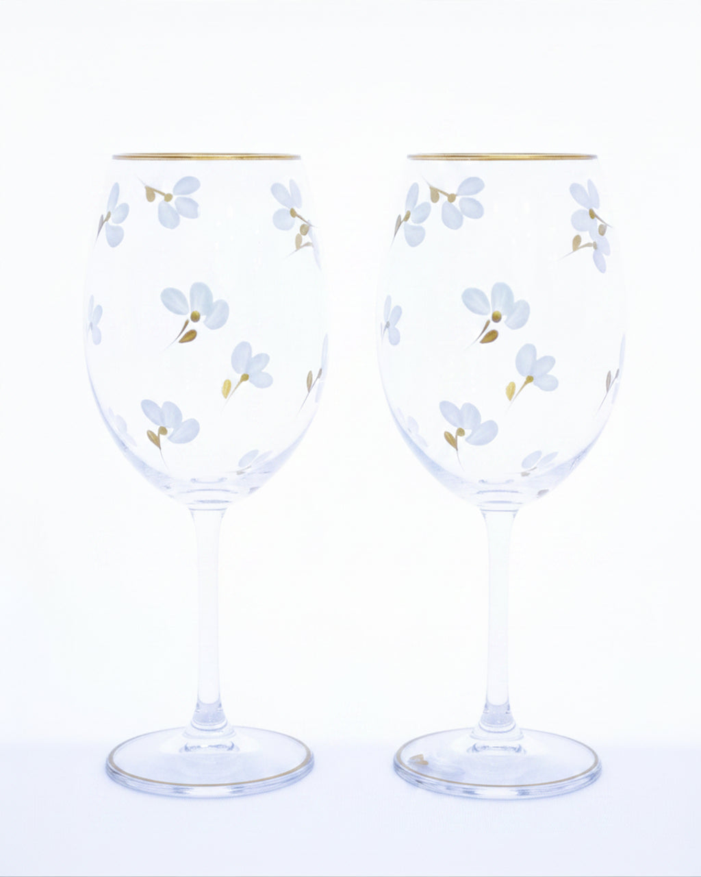 Kit Duas Taças de Vinho Flores ao Vento