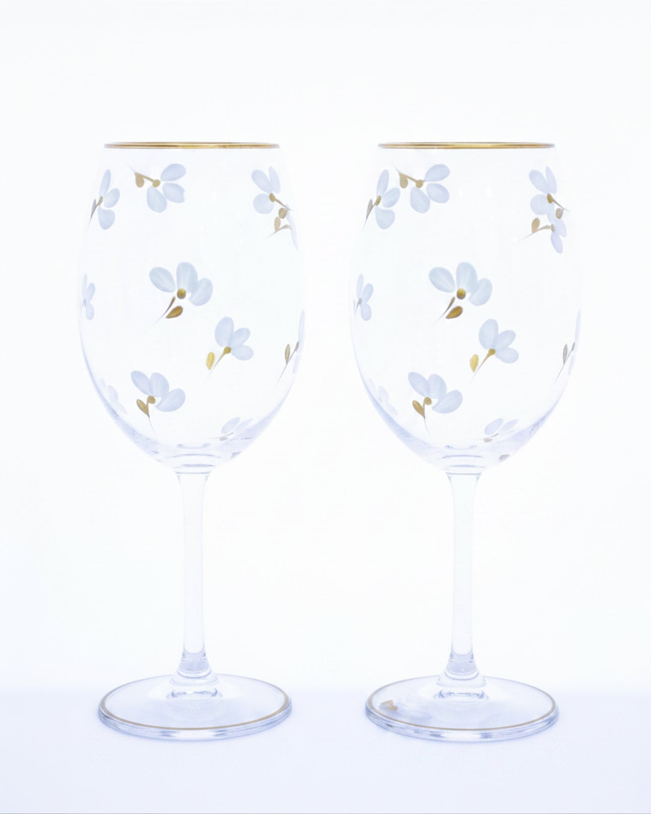 Kit Duas Taças de Vinho Flores ao Vento