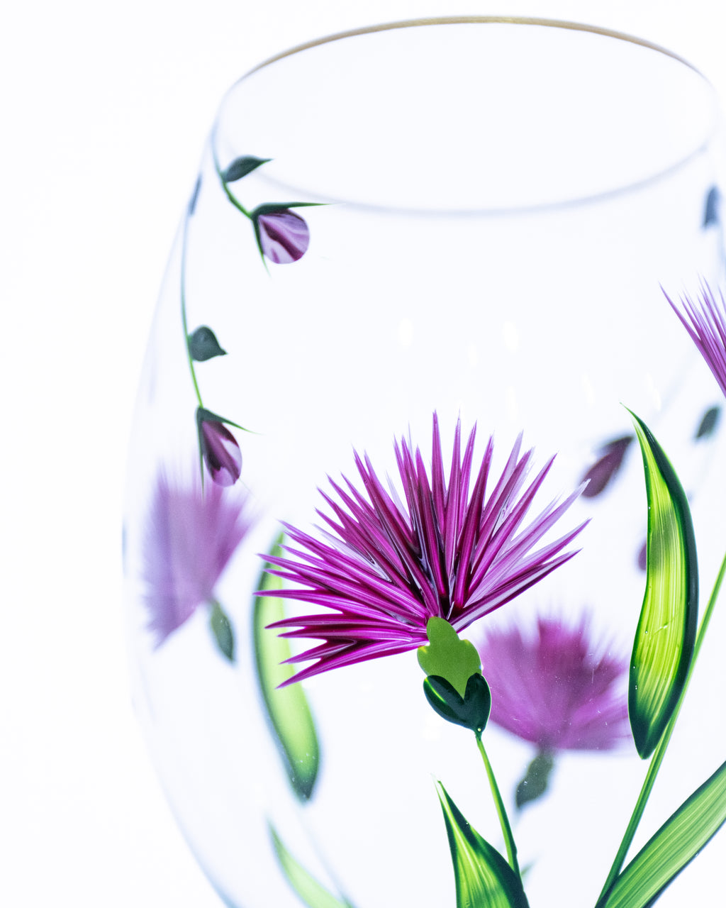 Kit Duas Taças de Vinho Flores de Cardo