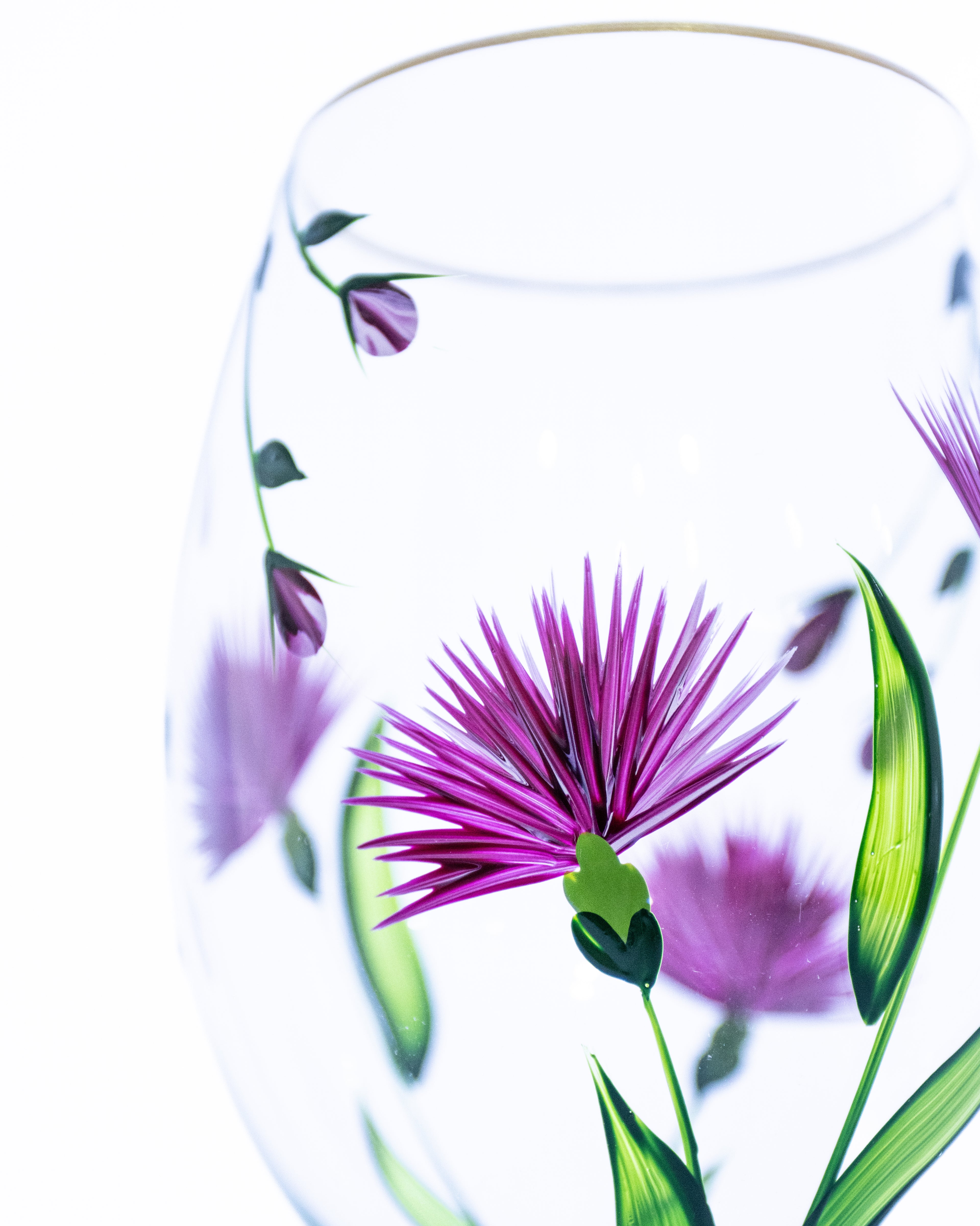 Kit Duas Taças de Vinho Flores de Cardo