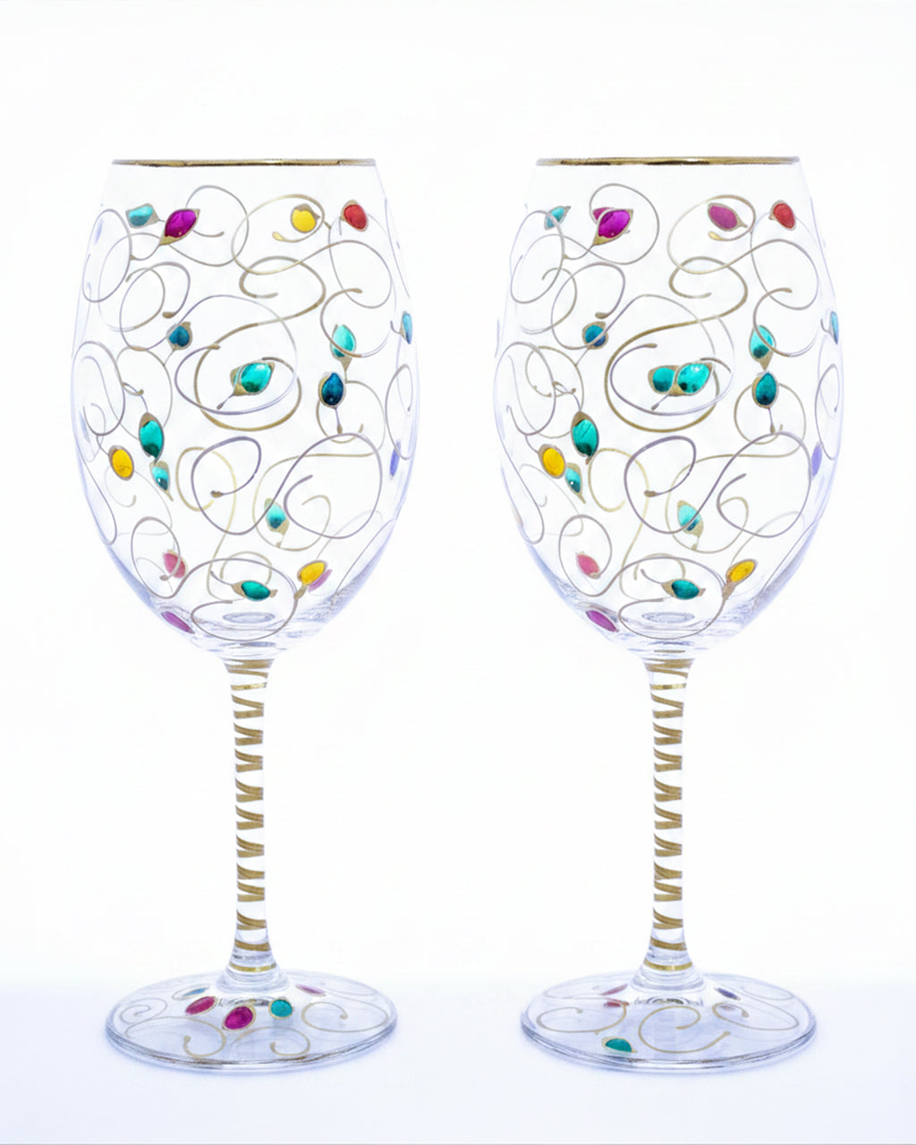 Kit Duas Taças de Vinho Arabesco