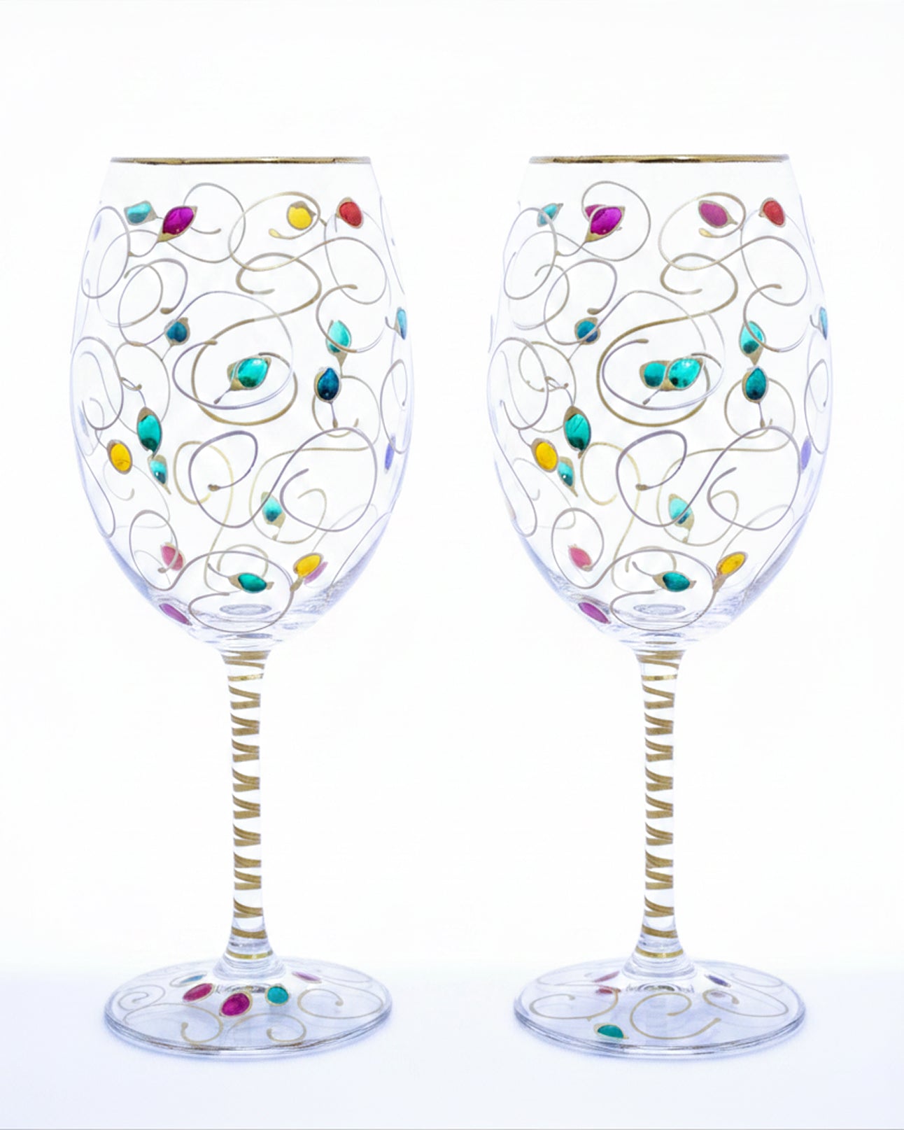 Kit Duas Taças de Vinho Arabesco