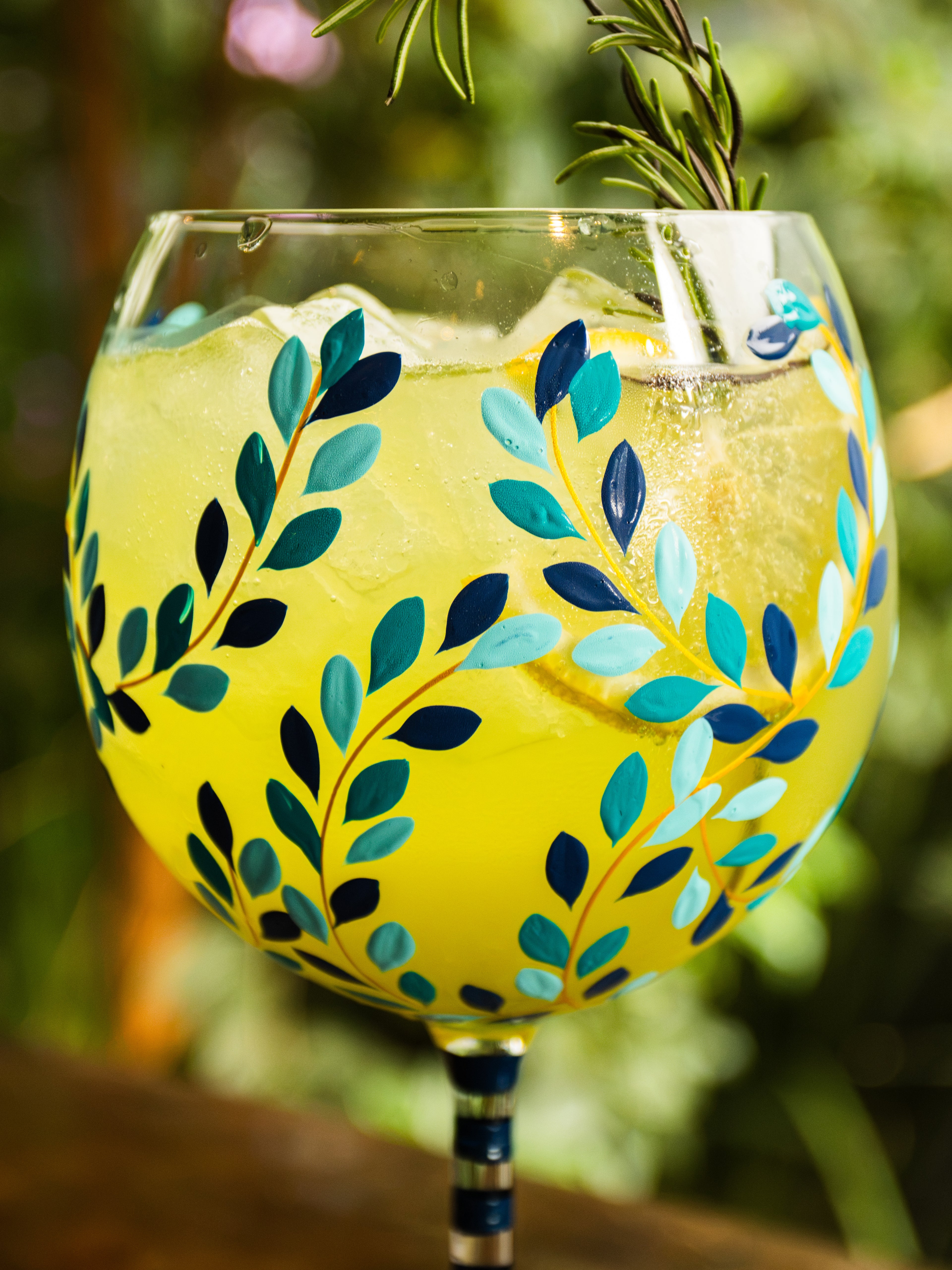 Kit Duas Taças de Gin Folhas Azul