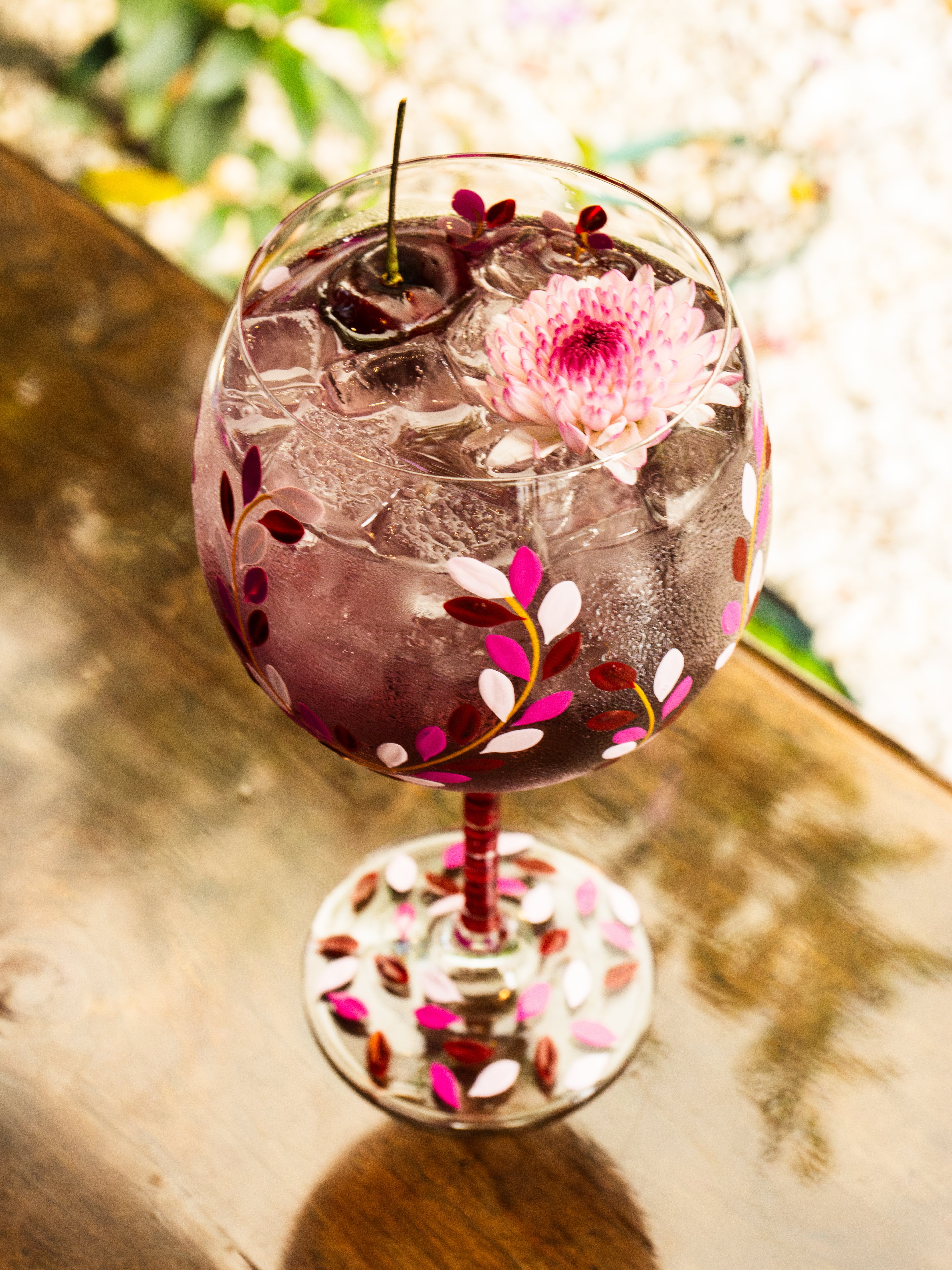 Kit Duas Taças de Gin Folhas Rosa