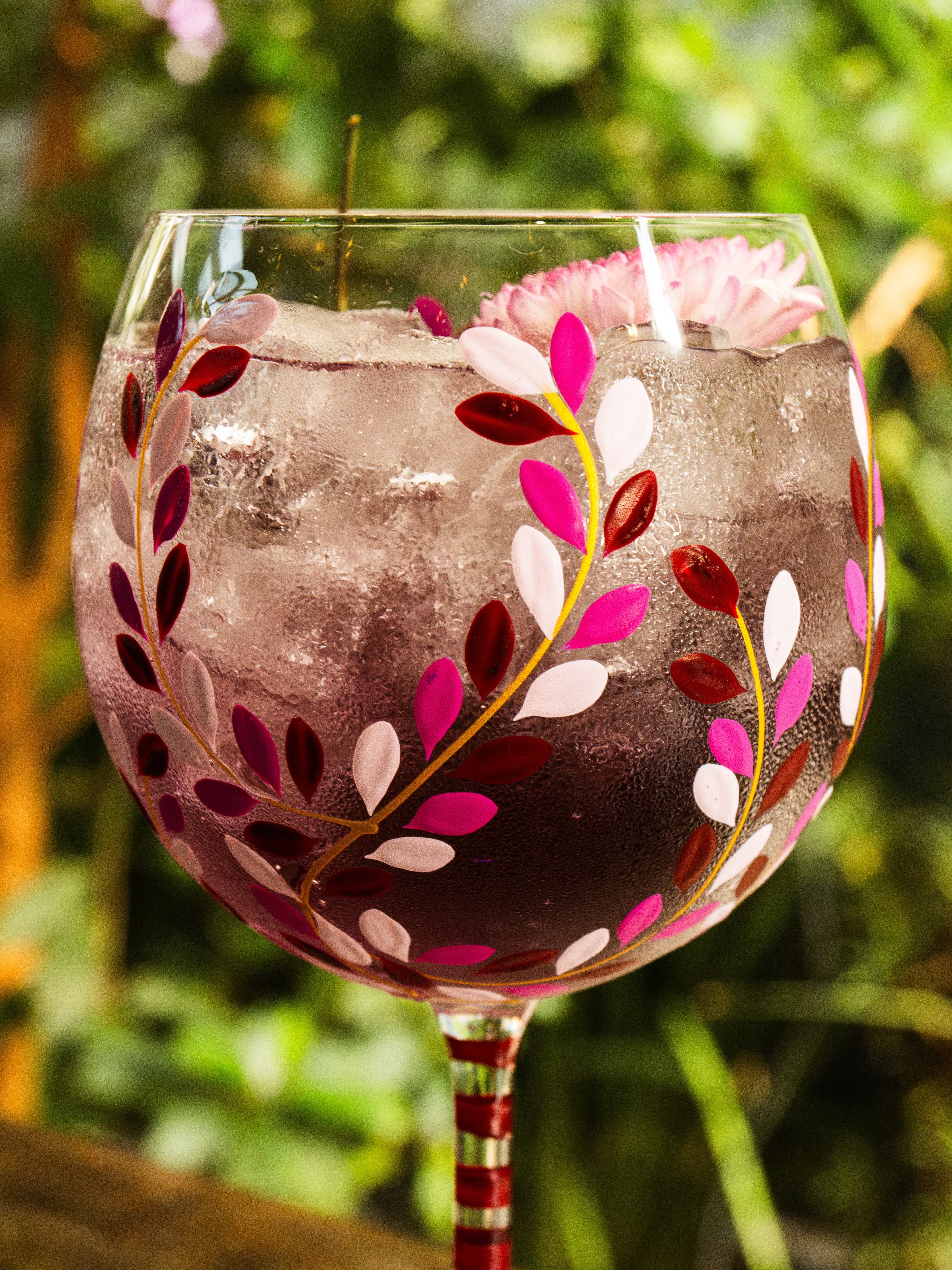 Kit Duas Taças de Gin Folhas Rosa