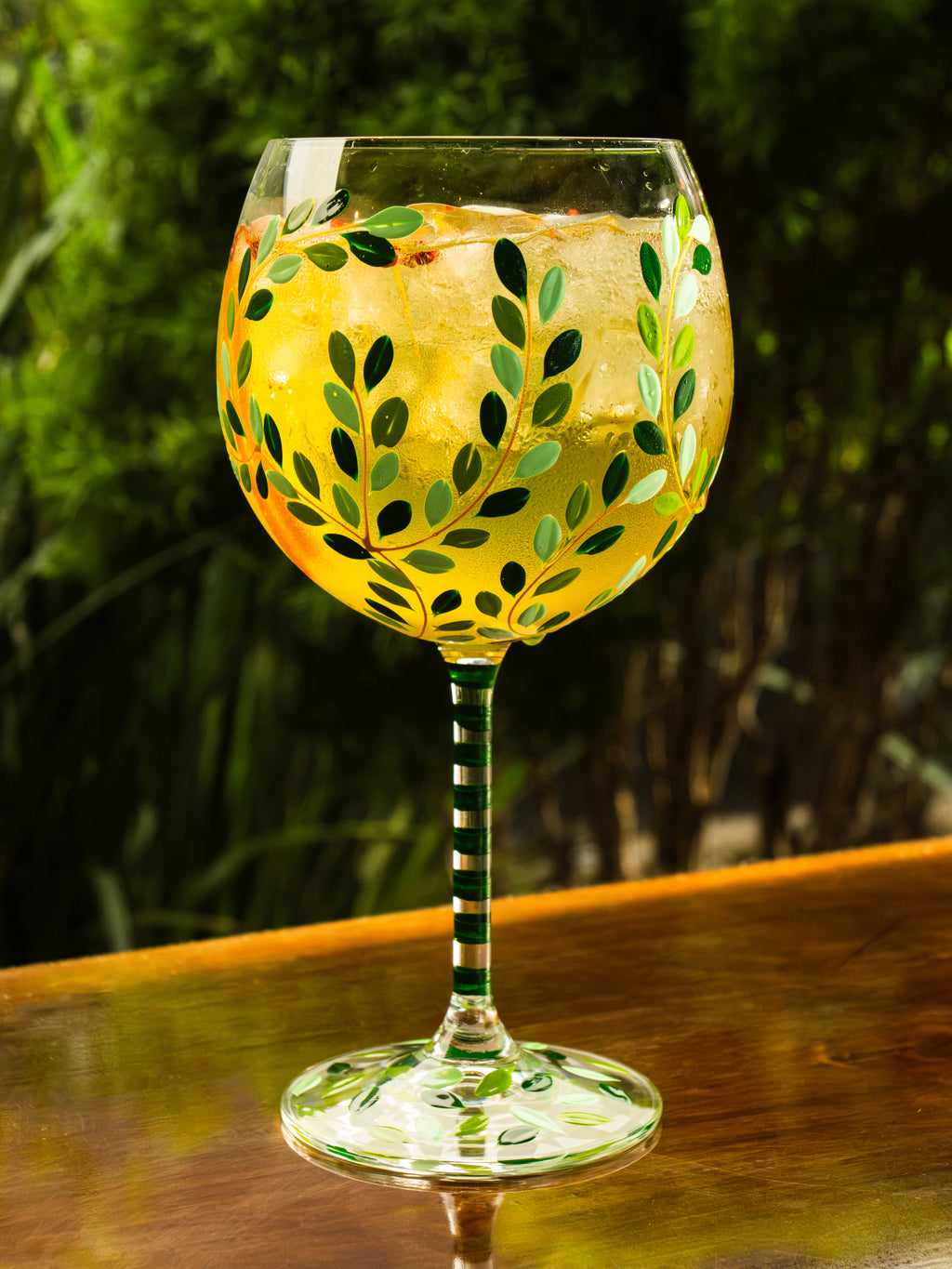 Kit Duas Taças de Gin Folhas Verde