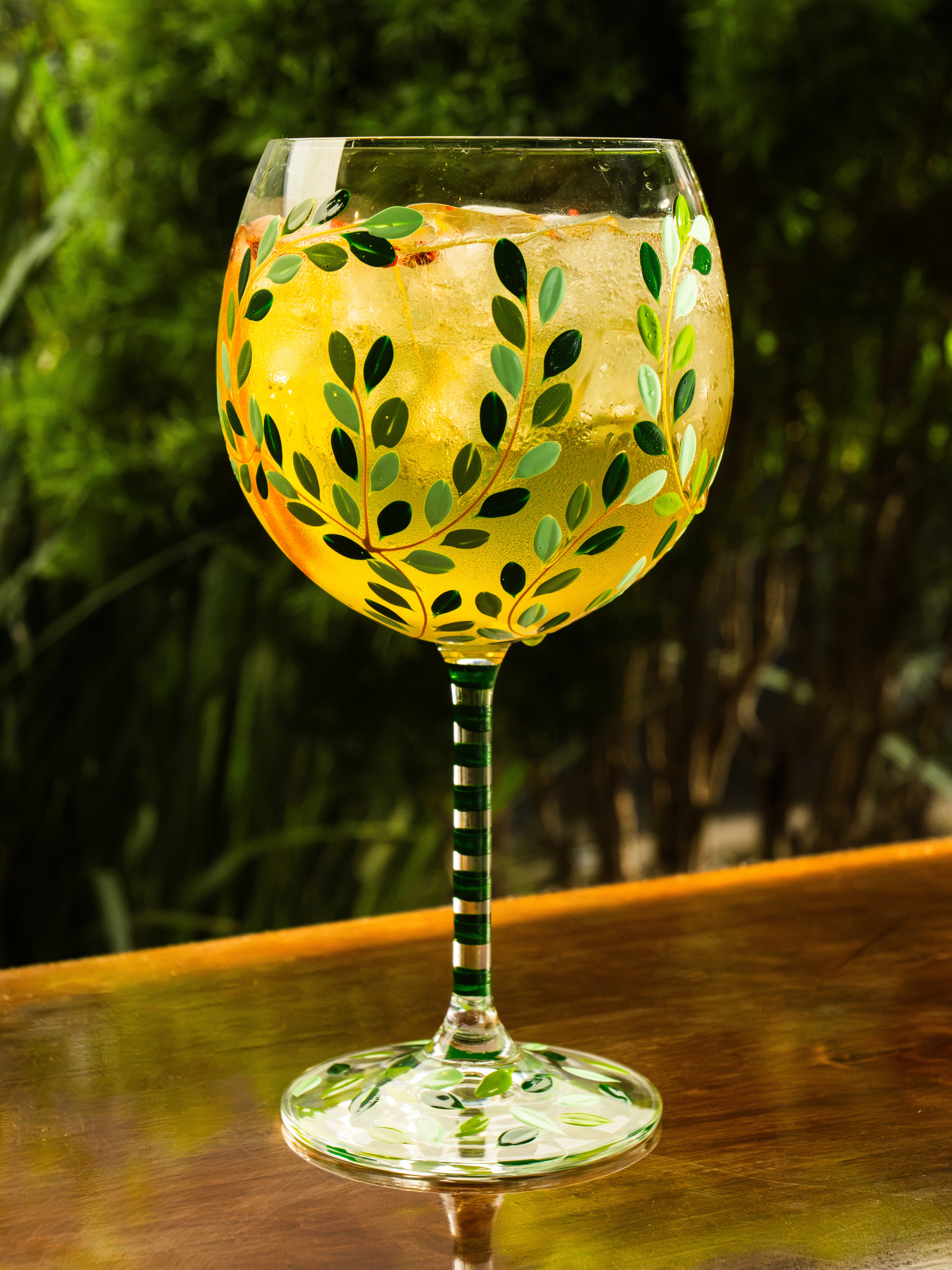 Kit Duas Taças de Gin Folhas Verde