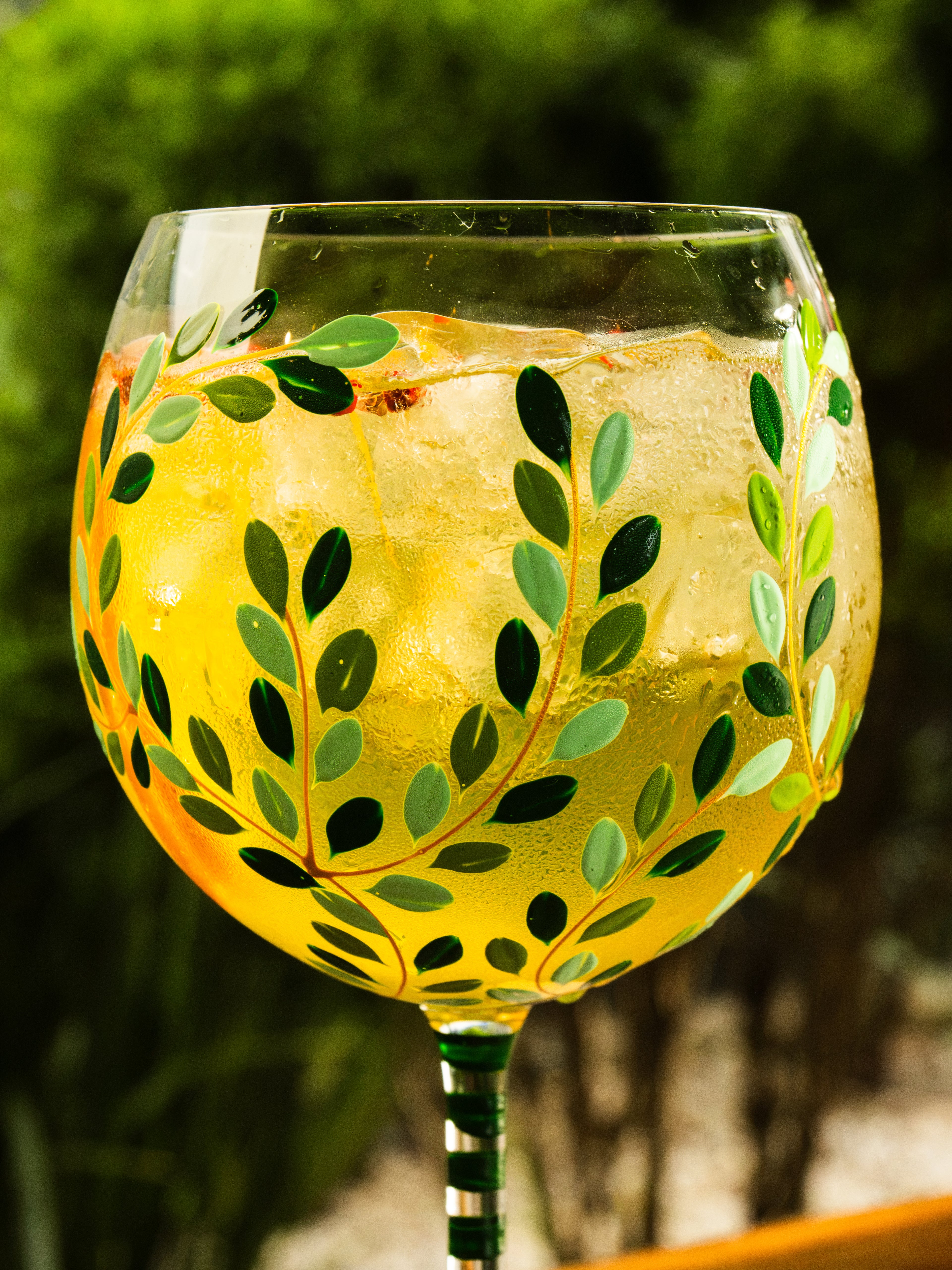 Kit Duas Taças de Gin Folhas Verde