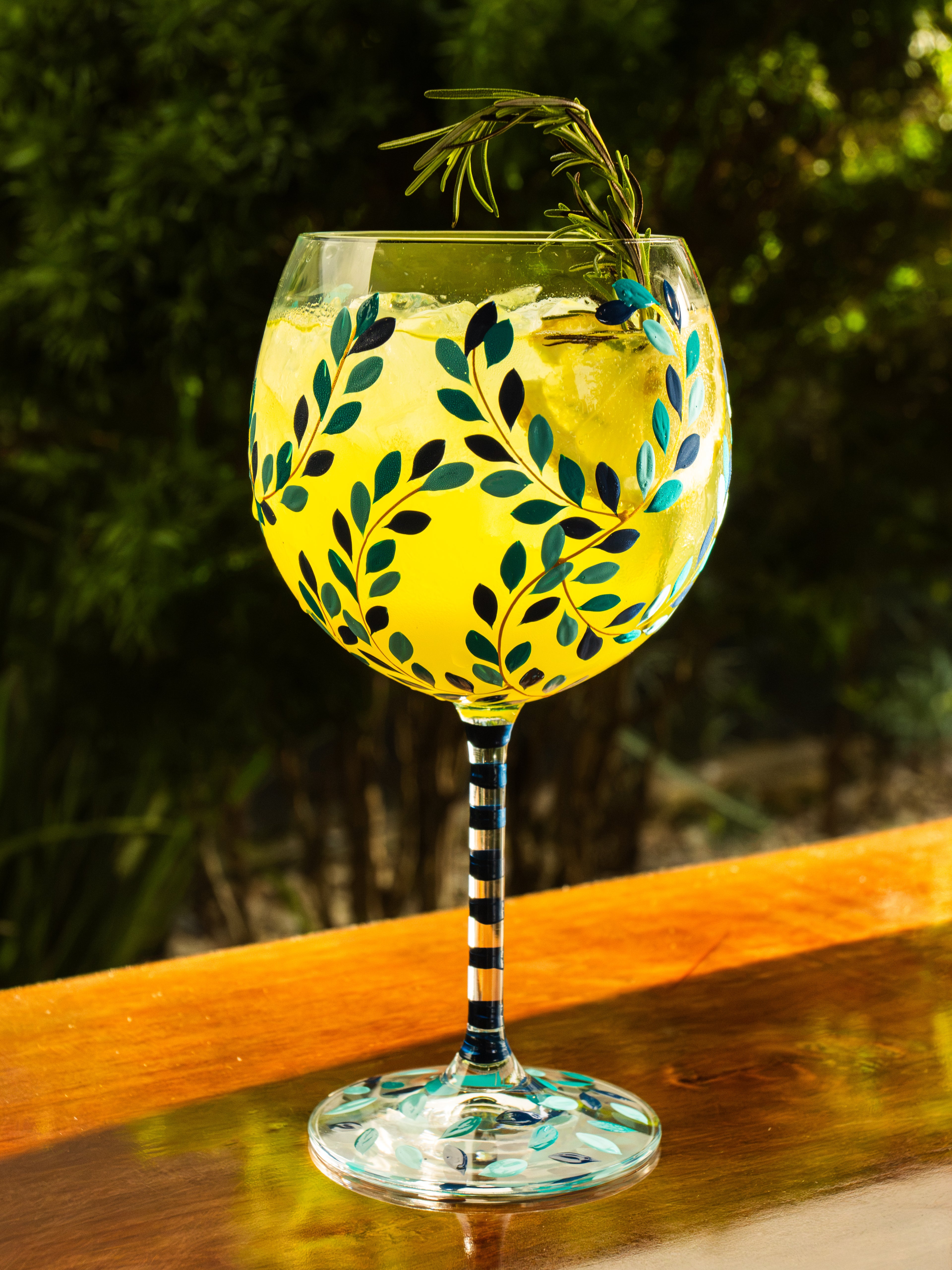 Kit Duas Taças de Gin Folhas Azul