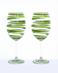 Kit Duas Taças de Vinho Listras Verde